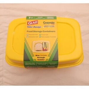 Glad Take Crayola Limited Edition Retired Colors Food Storage Containers Yellow